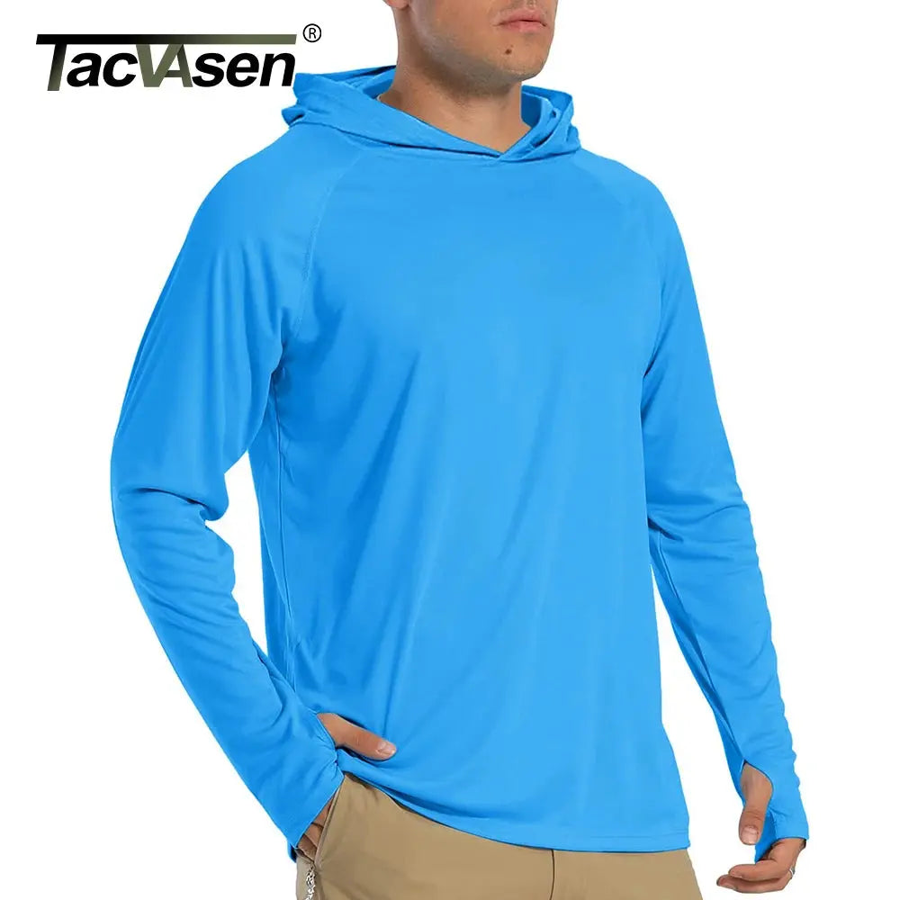 TACVASEN Sun Protection T-Shirts Mens Long Sleeve Hoodie Casual UV-Proof T-Shirts Breathable Lightweight Quick Dry T shirts Male Beauty hair & fashionfj