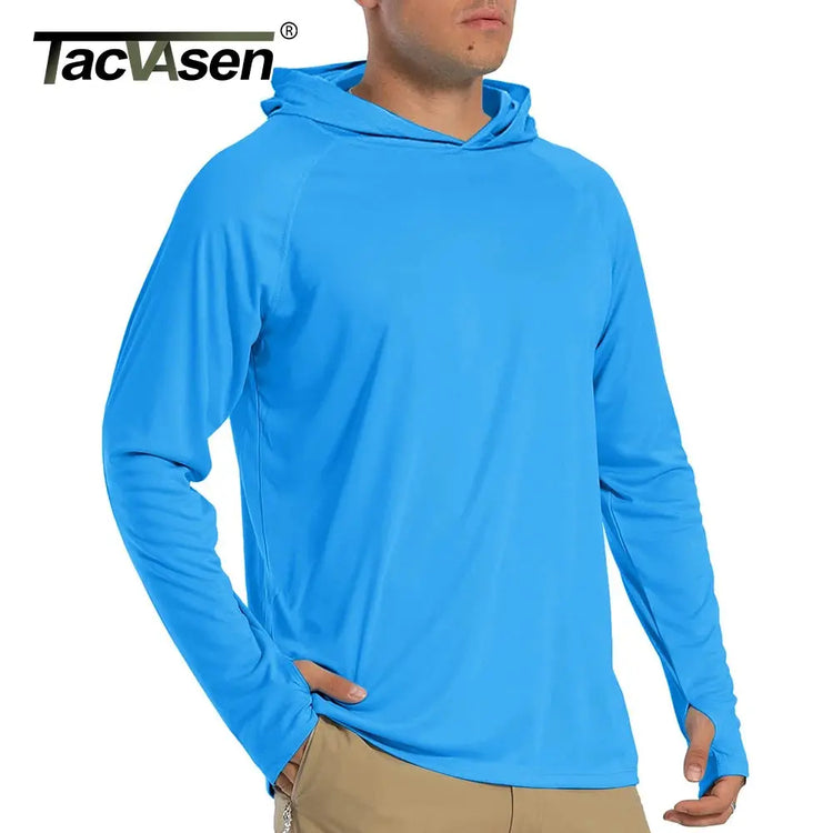 TACVASEN Sun Protection T-Shirts Mens Long Sleeve Hoodie Casual UV-Proof T-Shirts Breathable Lightweight Quick Dry T shirts Male Beauty hair & fashionfj