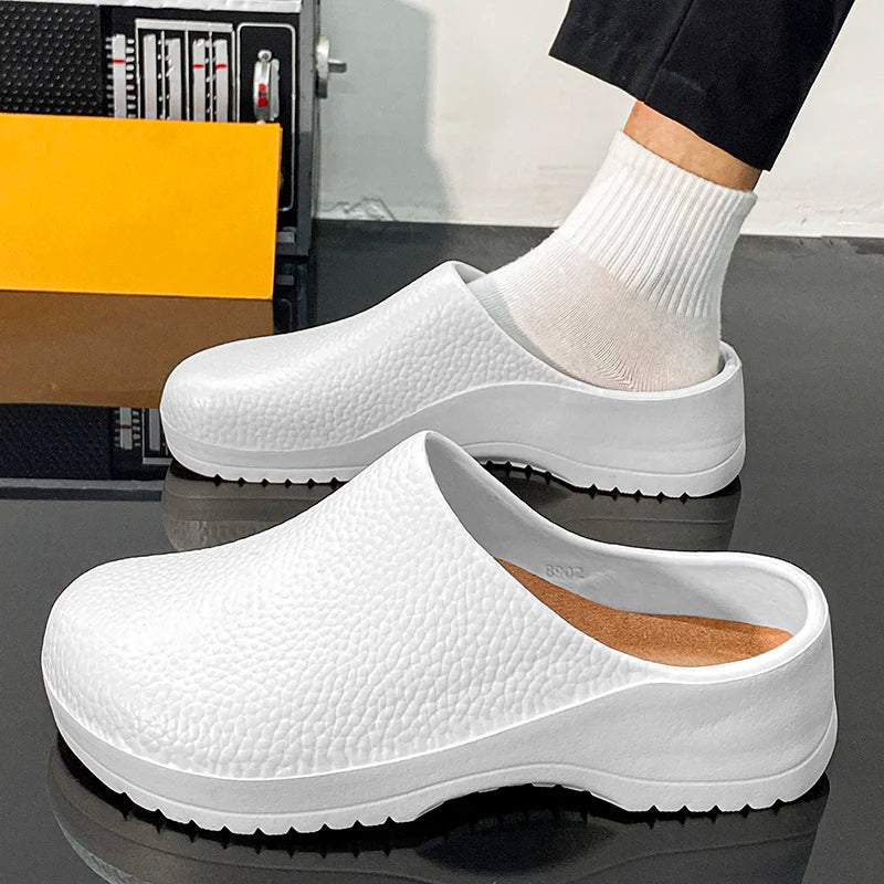 Men's Summer Slippers Non-slip Oil-resistant Chef Shoes Kitchen Shoes For Men Nurse Work Shoe Casual EVA Lightweight Soft Clogs