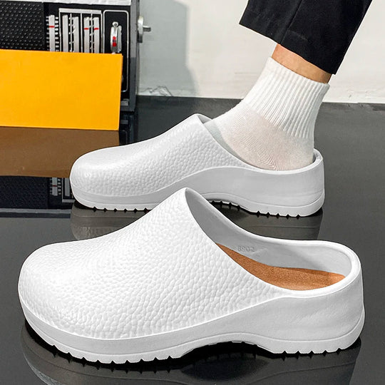 Men's Summer Slippers Non-slip Oil-resistant Chef Shoes Kitchen Shoes For Men Nurse Work Shoe Casual EVA Lightweight Soft Clogs
