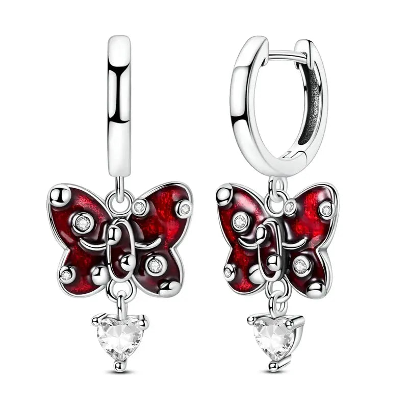 New 925 Sterling Silver Hoop Earrings Butterfly Hot Air Balloon Studs Drop Earring For Women Fashion Birthday Party Jewelry Gift Beauty hair & fashionfj