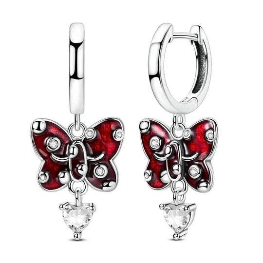 New 925 Sterling Silver Hoop Earrings Butterfly Hot Air Balloon Studs Drop Earring For Women Fashion Birthday Party Jewelry Gift Beauty hair & fashionfj