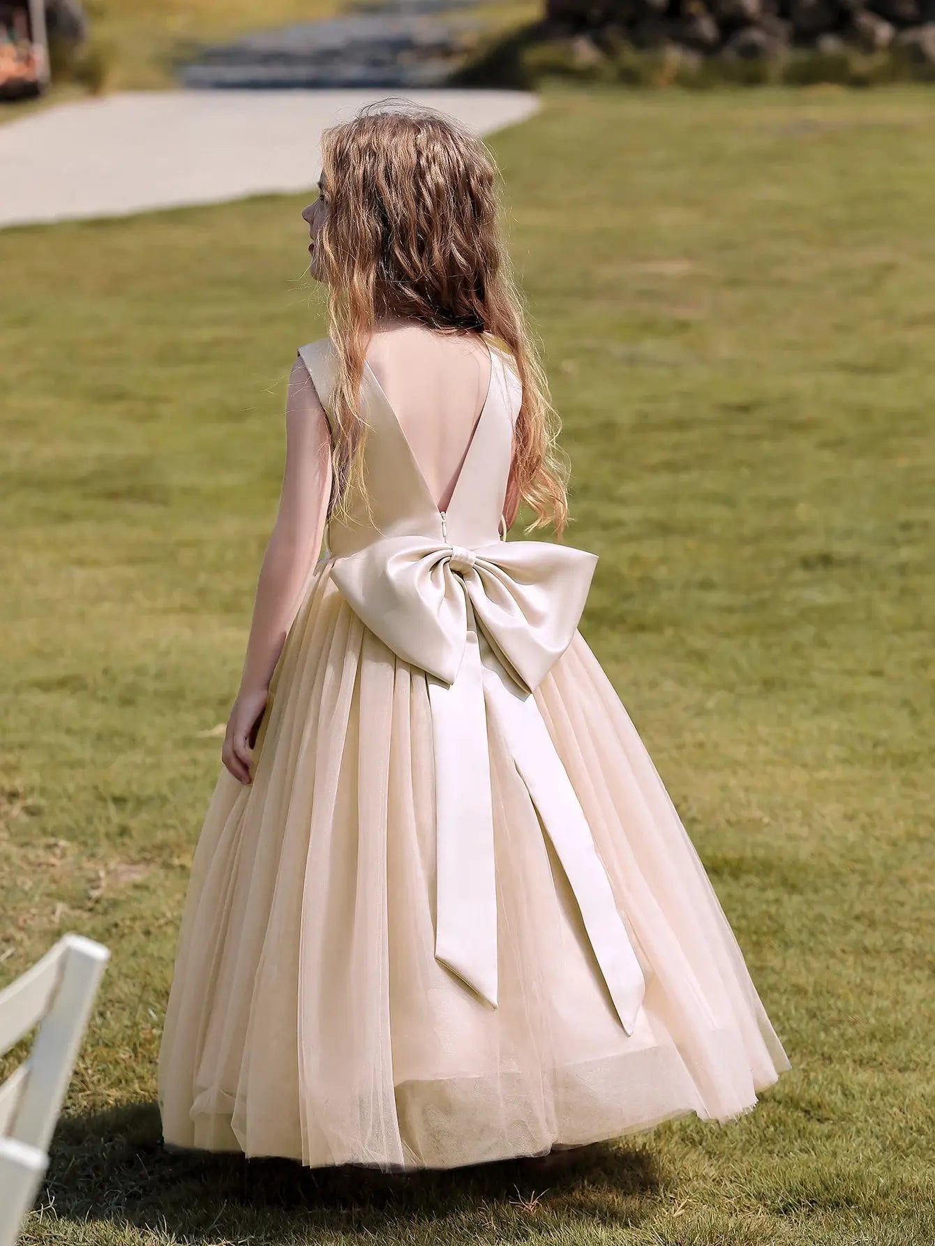 Formal Birthday Party Dress for Teenage Girls New Design Big Bow Tulle Dresses Kids Princess Prom Pageant Ball Gown Size 5-12y Beauty hair & fashionfj