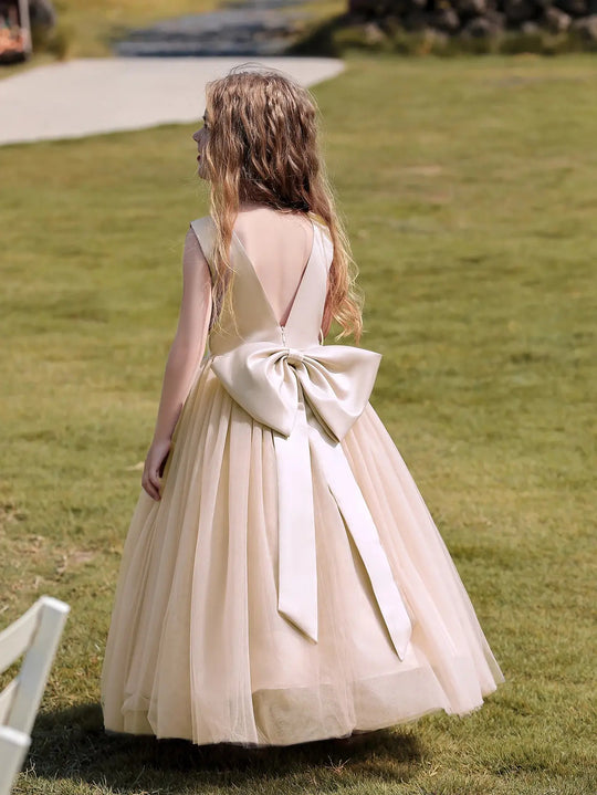 Formal Birthday Party Dress for Teenage Girls New Design Big Bow Tulle Dresses Kids Princess Prom Pageant Ball Gown Size 5-12y Beauty hair & fashionfj