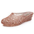 36-40 Women Slippers Summer Wedges Sandals Transparent Crystal Shoes Female Hollow Out Flip Flops Thick-soled Anti-slip Footwear Beauty hair & fashionfj