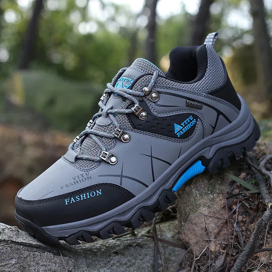 Shoes for Men 2025 New Men Sneakers Leather Waterproof Mountaineering Camping Hiking Shoes Thick Sole Comfortable Running Shoes
