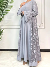 Ramadan Eid Prayer Lace Abaya 2 Piece Set Inner Dress Women Flare Sleeve Long Abayas Kaftan Djellaba Dubai Party Vestidos 2024 Beauty hair & fashionfj