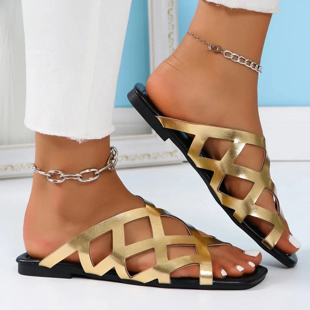 Slippers Woman New Summer Style Shoes Solid Color Woven Versatile Casual Sandals Thong Soft Sole Women Slippers Slides Women Beauty hair & fashionfj