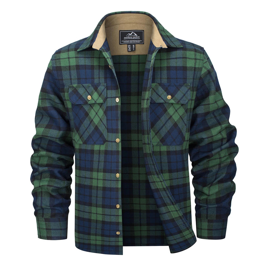 MAGCOMSEN Flannel Shirts Men's Long Sleeves Cotton Long Sleeve Plaid Shirt with 2 Pockets Button Down Casual Corduroy Shirt Male Beauty hair & fashionfj