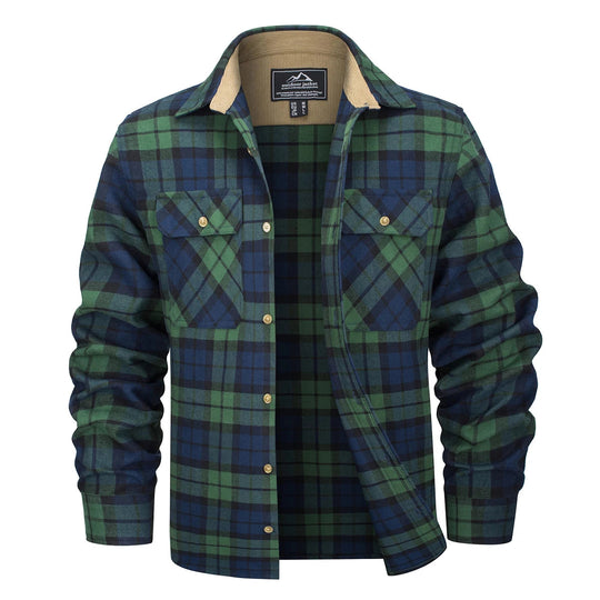 MAGCOMSEN Flannel Shirts Men's Long Sleeves Cotton Long Sleeve Plaid Shirt with 2 Pockets Button Down Casual Corduroy Shirt Male Beauty hair & fashionfj