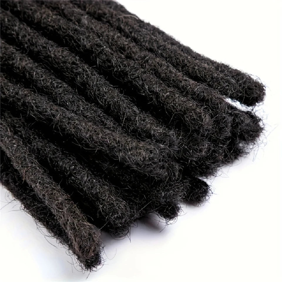 Afro Fully Handmade Permanent Loc Extensions Human Hair 0.8cm Boho Braids Dreadlock Extension Human Hair For Women 10-40 Strands Beauty hair & fashionfj