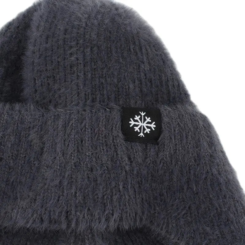 Soft Warm Winter Hats For Women Faux Fur Knitted Hat Outdoor Ears Protection Plush Beanie Bonnet Fashion Street Hip Hop Cap