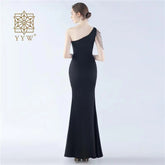 Women Dinner Evening Prom Dress Beading Sexy Formal Occasion Ball Gown Ceremony Party Classic Ladies Elegant Gala Dress 2024 New Beauty hair & fashionfj