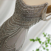 Sharon Said Luxury Crystal Silver Gray Mermaid Dubai Evening Dress Wedding Party Long Prom Graduation Gown 2025 SS403 Customized Beauty hair & fashionfj