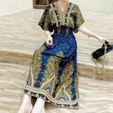 Summer Trend Ethnic V-Neck Printed Women&