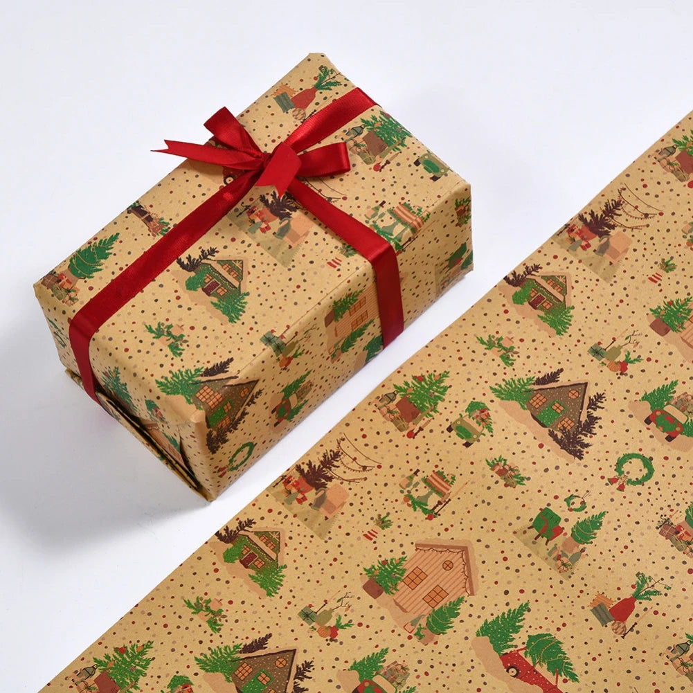 Christmas Wrapping Paper Merry Christmas Decoration Wrapping Gift Wrap Paper New year Vintage Scrapbooking DIY Cardmaking Crafts