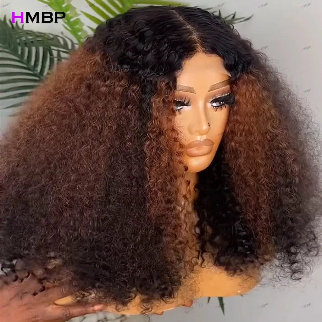 400 High Density Glueless Lace Frontal Wigs Human Hair Ready To Go P4/33 Color Kinky Curly 360 Hd Lace Wig Human Hair For Women Beauty hair & fashionfj
