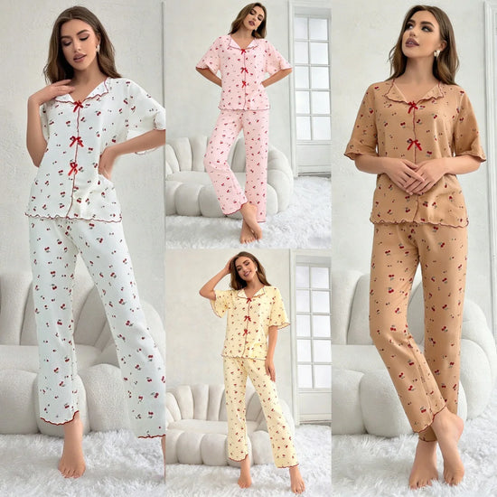 Lady Pajamas for Woman Sleepwear Pjs Woman Set Women Pajama Homewear Ensemble Pyjama Femme Women&