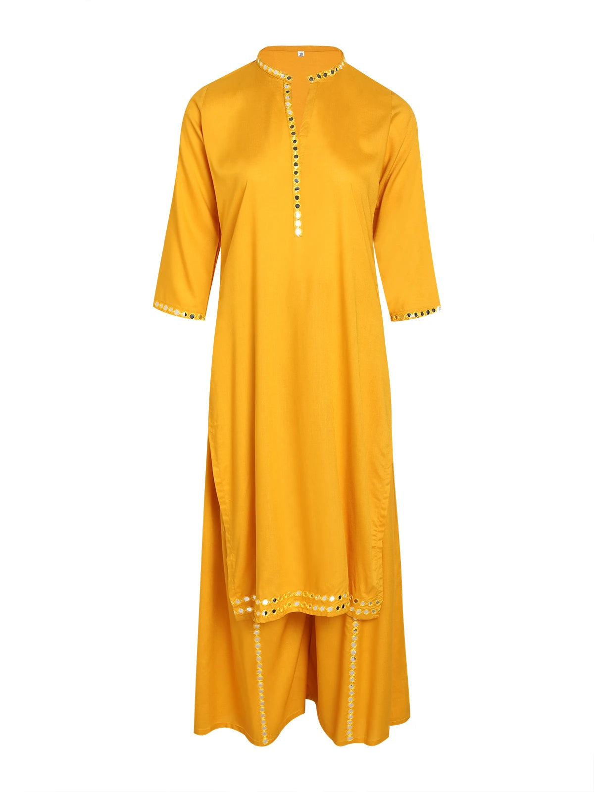 Indian Saree Long Cotton Silk Yellow Ethnic Style Thin Breathable Top Pants Scarf Indian Sari Traditional Indian Clothing Set Beauty hair & fashionfj