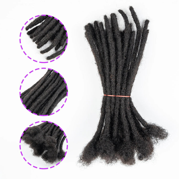 0.6cm Thickness Real Human Hair Dreadlock Extensions for Men/Women Full Handmade Permanent Locs Extensions Human Hair 4-8 Inches Beauty hair & fashionfj