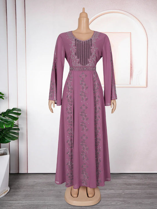 2025 Abayas For Women Dubai Luxury African Muslim Fashion Dress Caftan Marocain Evening Party Dresses Boubou Robe Djellaba Femme Beauty hair & fashionfj