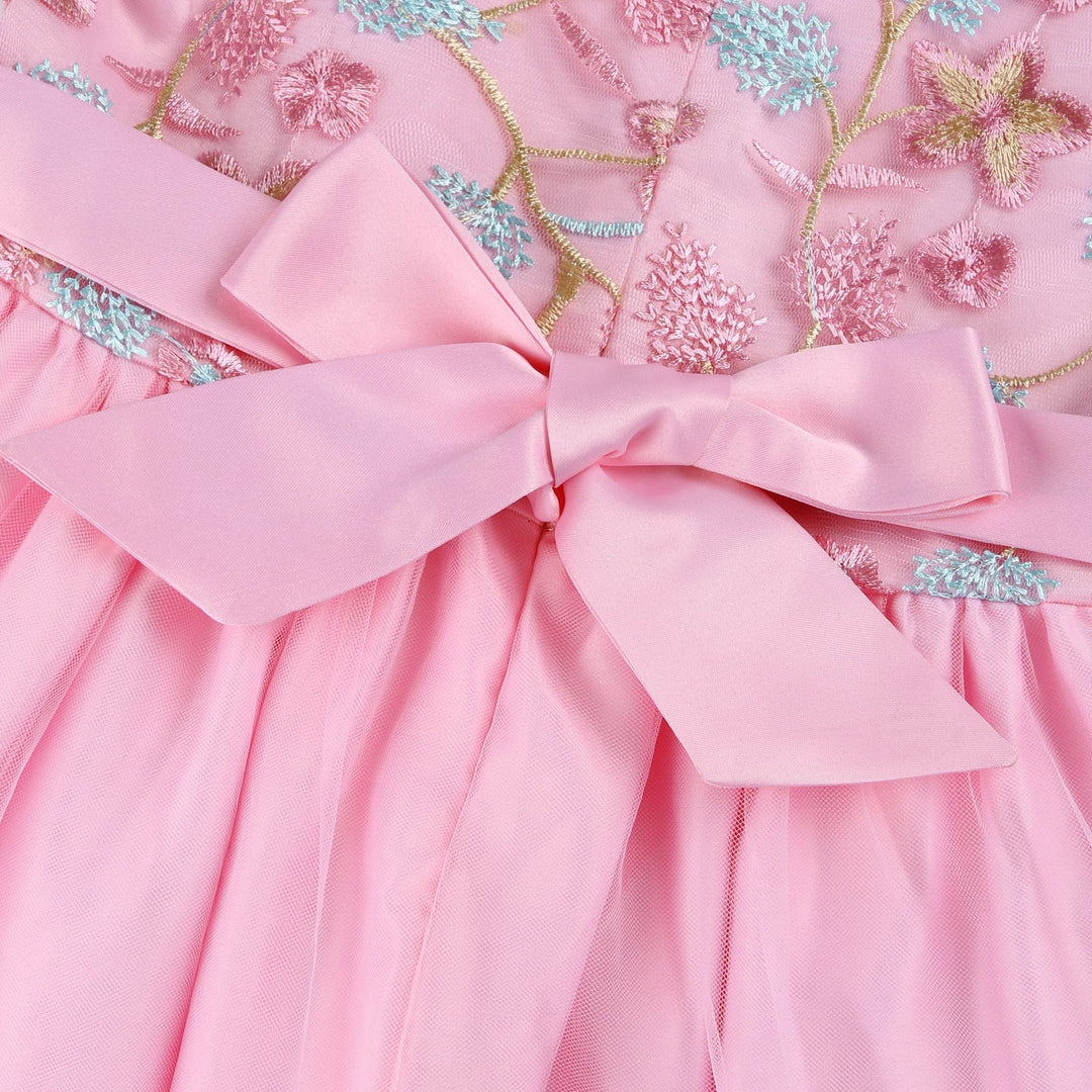 European and American embroidery dress dress girl's party lace princess dress flower child net gauze Pengpeng dress Beauty hair & fashionfj