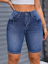 2025 Summer New High Stretch Slim Fit Denim Shorts For Women Fashion Embroidery Knee Length Skinny Jeans Shorts Casual Clothes Beauty hair & fashionfj