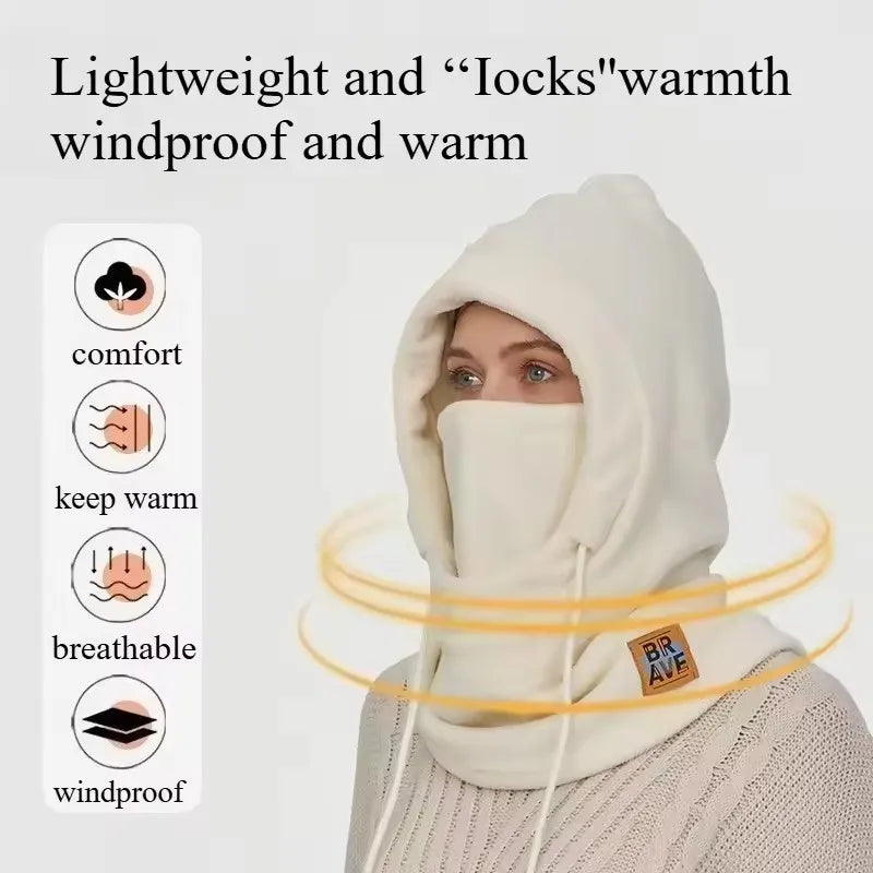Winter Warm Hat with Mask and Neck Warmer 3-in-1 Windproof Balaclava forMen and Women Masked hat Cycling Cold Weather Protection