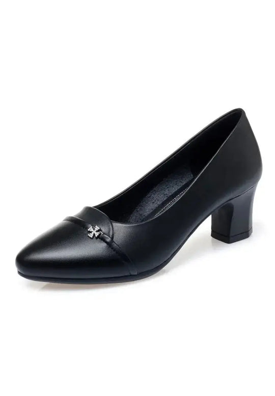women fashion sweet light weight black patent leather slip on stiletto heel shoes lady classic daily beige office footwear b414 Beauty hair & fashionfj