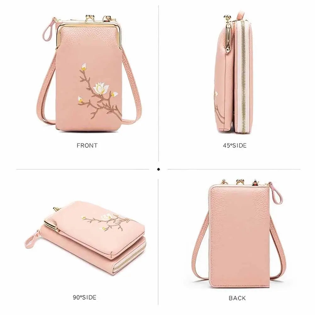 Passport Holder Purse Wear-Resistant Women Sling Wallet Mini Phone Bag Versatile Cross-Body Wallet For Travel Day Trips Errands