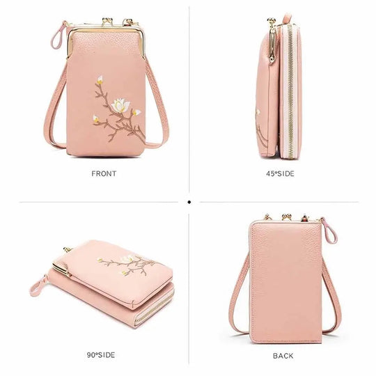 Passport Holder Purse Wear-Resistant Women Sling Wallet Mini Phone Bag Versatile Cross-Body Wallet For Travel Day Trips Errands