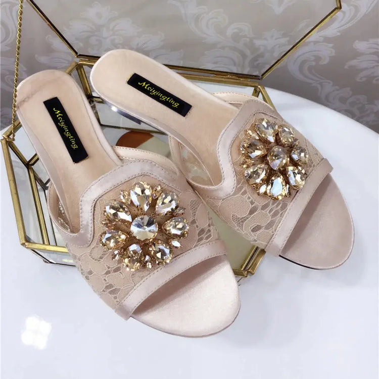 Sparkling Rhinestone Sandals – Glam Up Every Step in Style Beauty hair & fashionfj