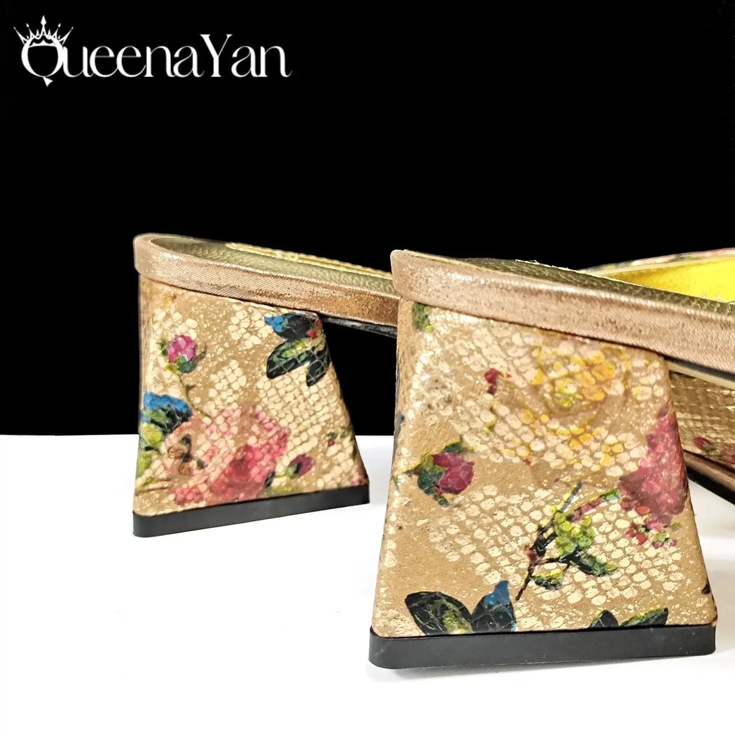 QSGFC Italian Sandals and Bags Matching Set 2025 Women Heel Party for Rose Gold Colour Wedding Bigger Size Thick Heel Shoes Beauty hair & fashionfj