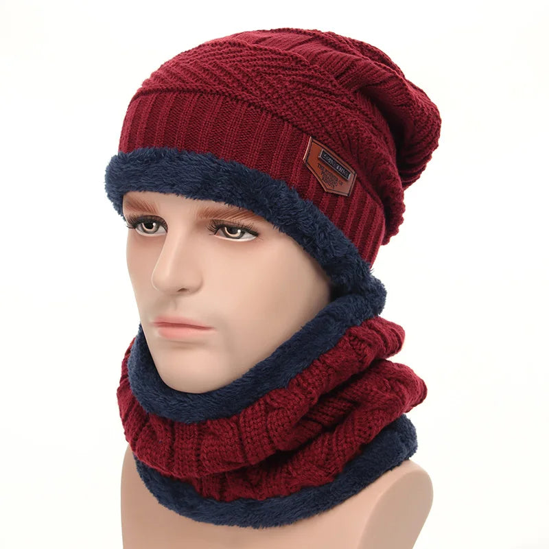 Winter Hats For Men Skullies Beanie Hat Winter Cap Men Women Wool Scarf Caps Balaclava Mask Bonnet Knitted Hat Gorras