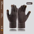 Hot-selling New Men's Warm Fleece Thick Knitted Gloves Autumn and Winter Outdoor Riding Cold-proof Warm Knitted Gloves