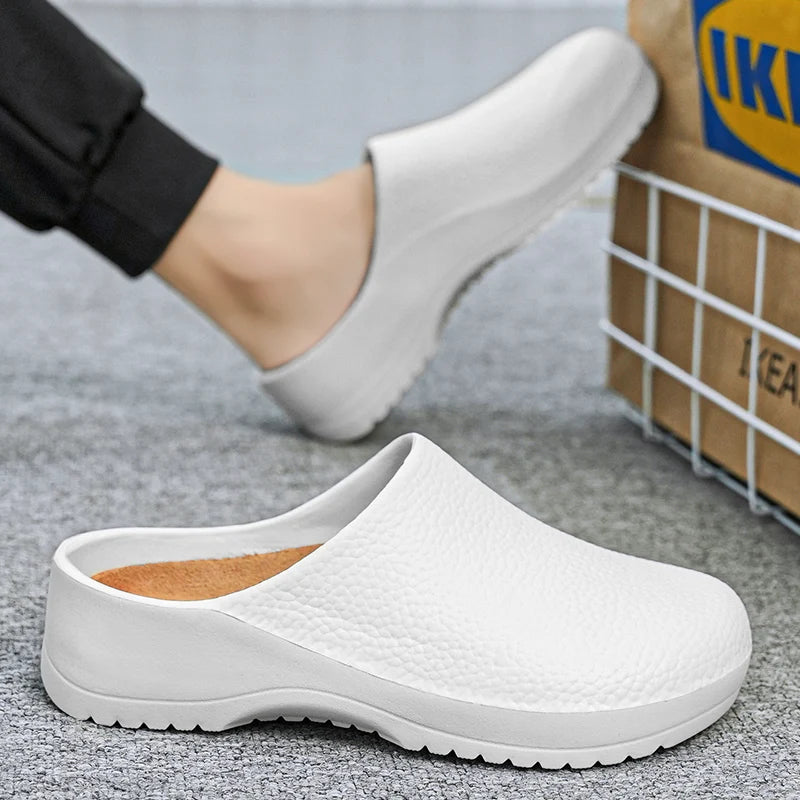 Men's Summer Slippers Non-slip Oil-resistant Chef Shoes Kitchen Shoes For Men Nurse Work Shoe Casual EVA Lightweight Soft Clogs