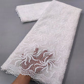 White Nigerian Lace Fabric 2023 High Quality African Net Lace Fabric With Sequins Embroidery Fabric For Wedding 5Yards Beauty hair & fashionfj