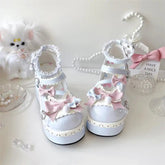 Sweet Girls Lolita Cute Bowknots Platform Shoes Kawaii Love Buckle Alice Flat Elevator Shoes Mary Janes Beauty hair & fashionfj
