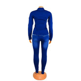 Casual Denim 2 Piece Set Jeans Suit Women Blue Long Sleeve Jeans Jacket Long Pants Slim Tracksuit Outfits 2024 Spring Autumn Beauty hair & fashionfj