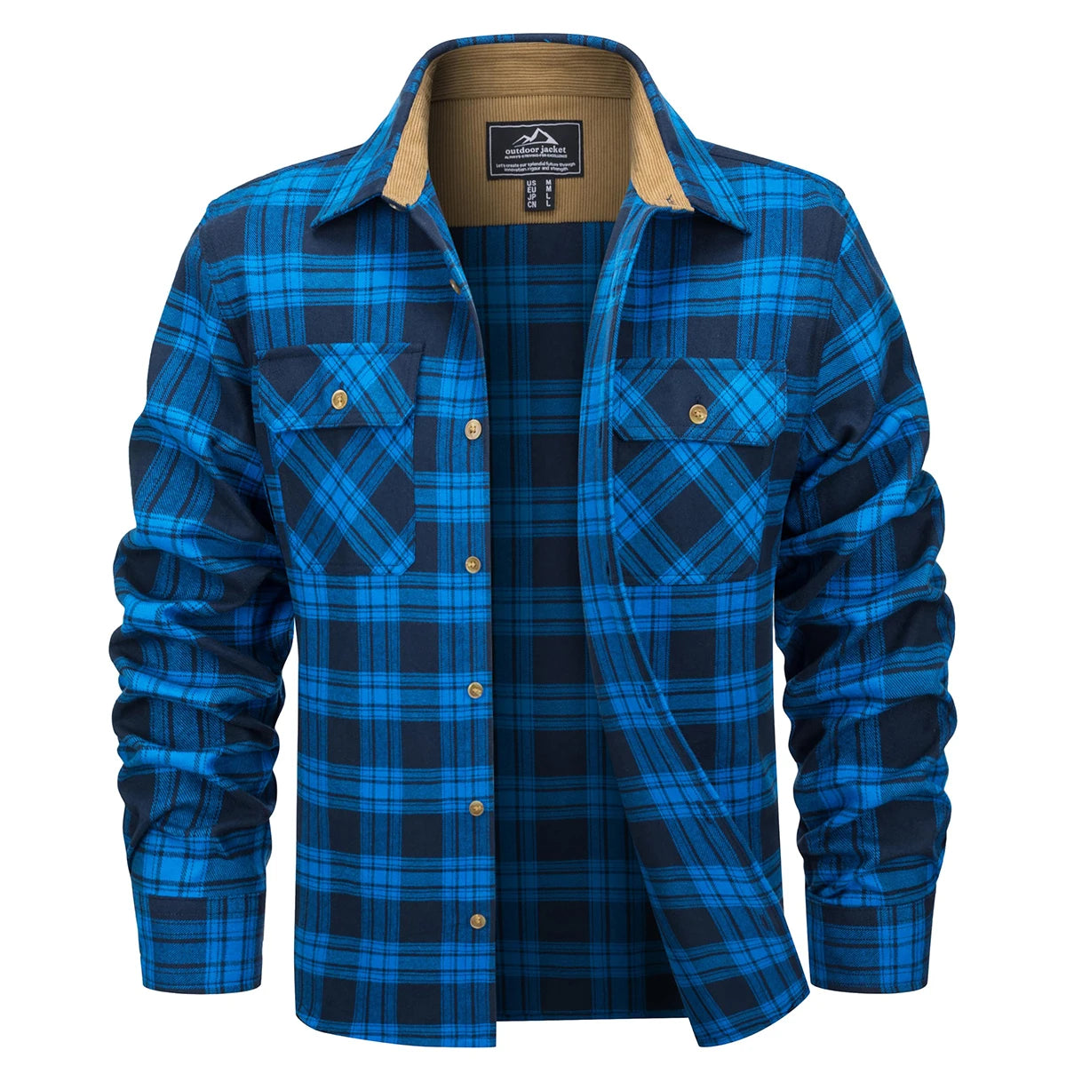 MAGCOMSEN Flannel Shirts Men's Long Sleeves Cotton Long Sleeve Plaid Shirt with 2 Pockets Button Down Casual Corduroy Shirt Male Beauty hair & fashionfj
