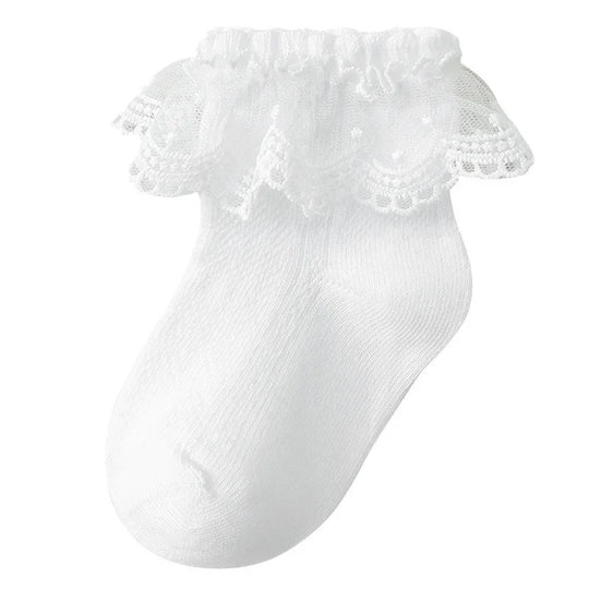 1 Pair Newborn Baby Socks For Girls Cotton Lace Ruffle Infant Girls Sock Princess Mesh Toddler Baby Girls Socks summer 0-12years