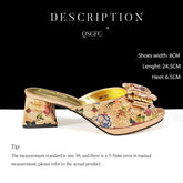 QSGFC Italian Sandals and Bags Matching Set 2025 Women Heel Party for Rose Gold Colour Wedding Bigger Size Thick Heel Shoes Beauty hair & fashionfj