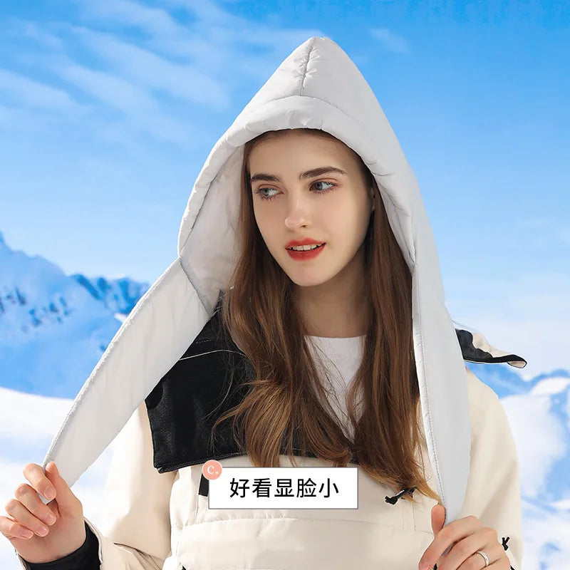 New Winter Warm Down Hat women's Outdoor Windproof Cold Padded Thickened Head Wrap Cap Waterproof  Gorro Invierno Hot