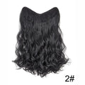 20Inch Synthetic Long Wavy Curly 4 Clip in Hair Extension V-shaped Heat Resistant Black Blonde Hairpiece for Women Beauty hair & fashionfj