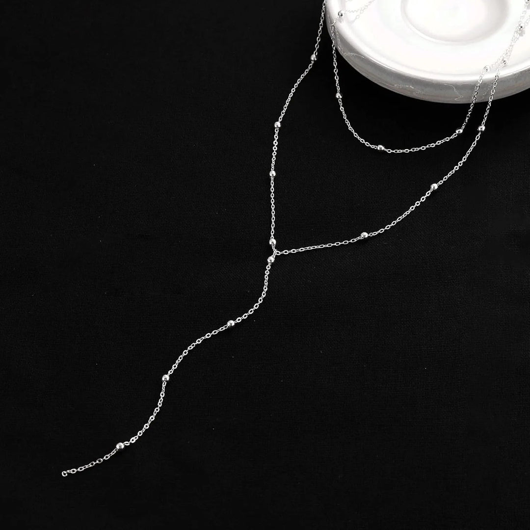 Gold Necklace for Women 14k Gold Plated/Silver Y-Shaped Pendant Necklace Layered Beaded Chain Drop Necklaces For Women Gift Beauty hair & fashionfj