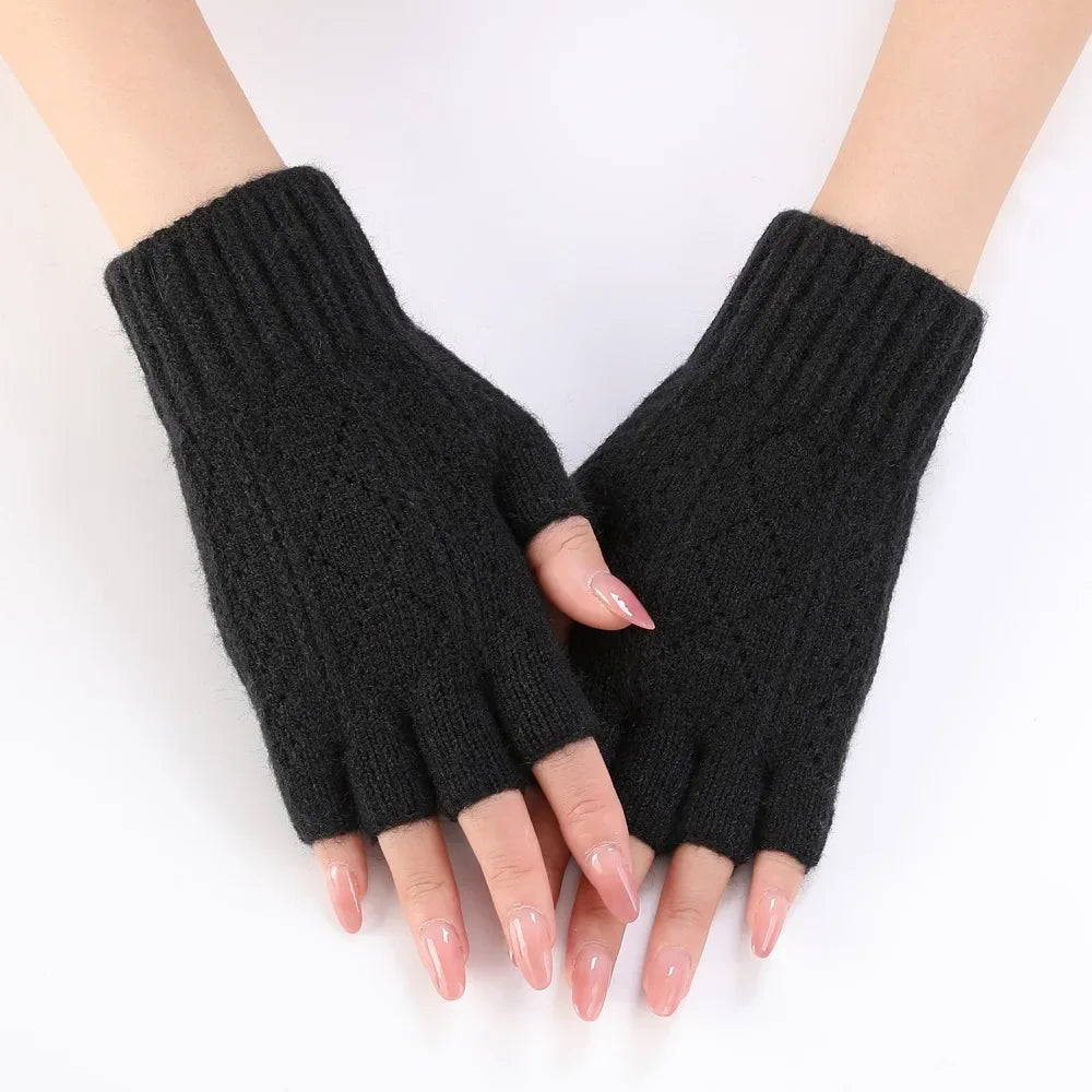 Thermal Winter Half Finger Knitted Gloves for Men and Women -Warm, Breathable and Comfortable for Outdoor Activities and Fitness