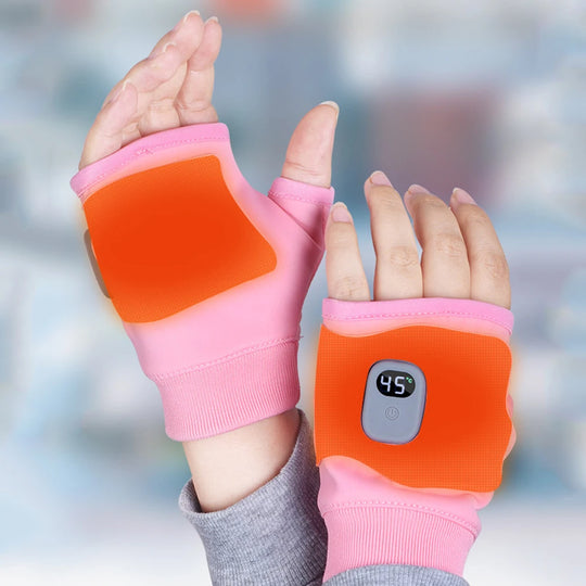 Electric Heated Gloves 360 Degree Heating Electric Thermal Gloves Fingerless Touchscreen for Outdoor Hiking Cycling