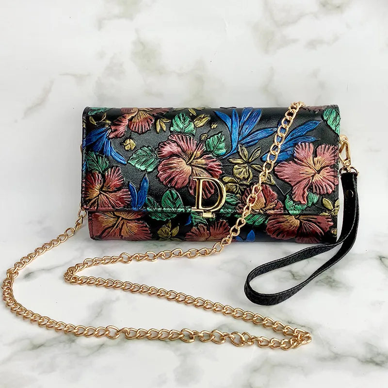 Women’s Leather Crossbody Bag – Stylish Long Wallet, Multi-functional Clutch Purse, Versatile Handbag for Daily Use