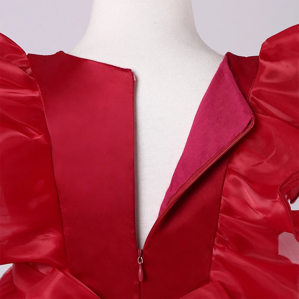 Children's New Large Children's Dress Princess Lace Embroidery Dress Flower Children Peng Peng Skirt Beauty hair & fashionfj