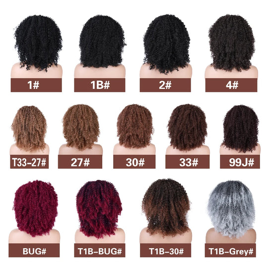 Blice Afro Kinky Curly Wigs With Bangs Short Hair Wig For Black Women Glueless Synthetic Cosplay Wig 18 Inch